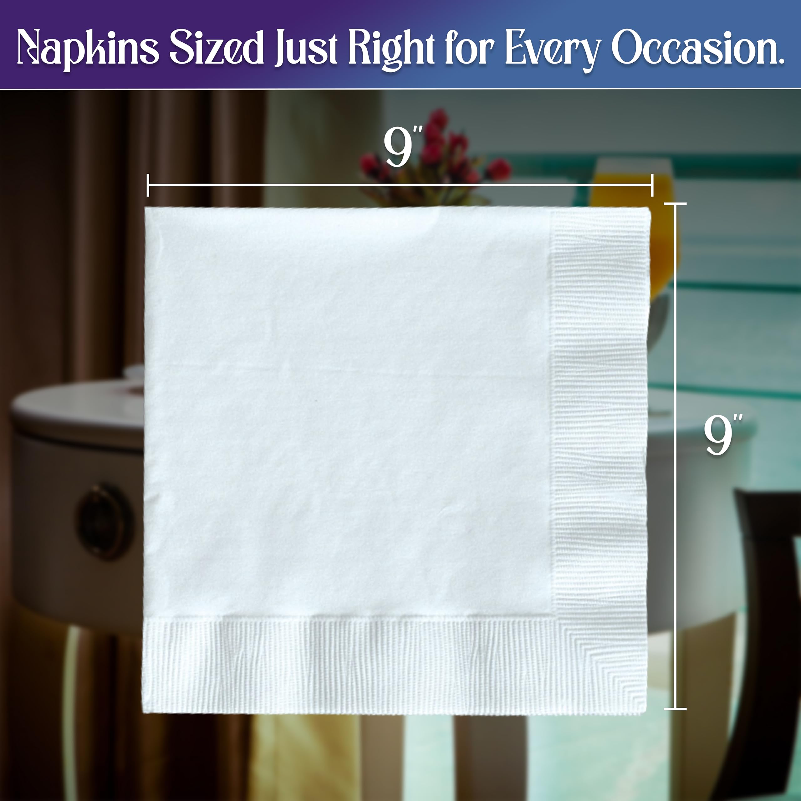 1 Ply White Cocktail Napkins- Case of 4,000ct