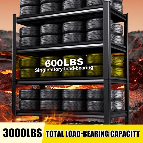 Heavy Duty Metal Shelving Unit by Set of 3 | 71” Adjustable 5-Tier Storage Rack - 2050LBS Capacity