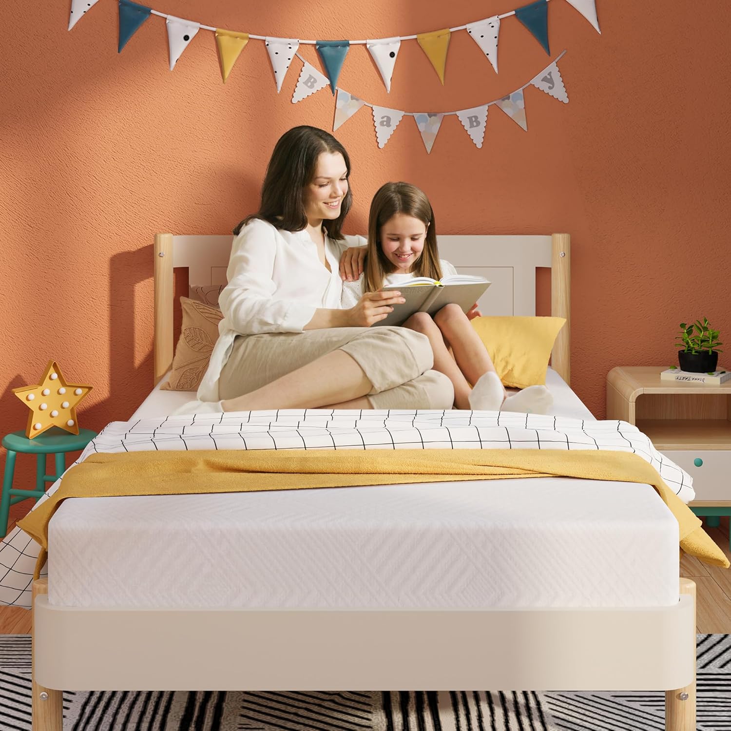 MLILY EGOHOME Twin Mattress - 8 Inch Green Tea Gel Cooling Memory Foam | CertiPUR-US Certified, Medium Firm