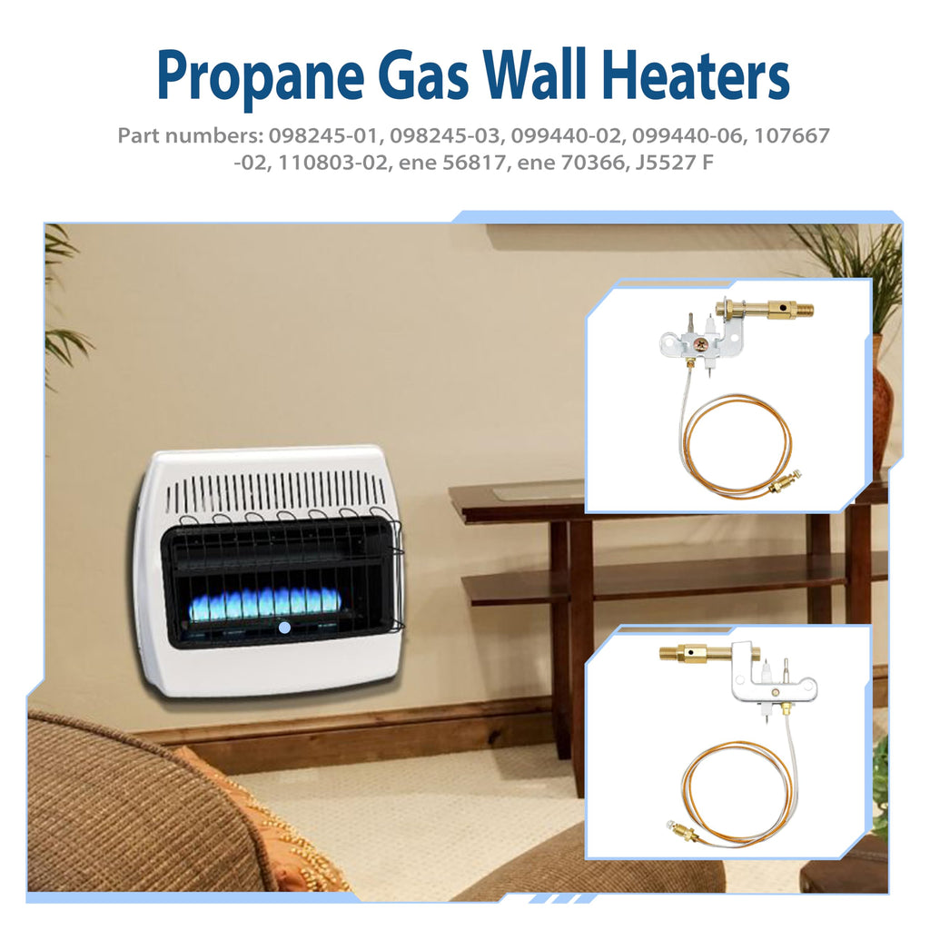 ActyGo Replacement Vent Free Propane Gas Wall Heaters Pilot ODS 120630-02 fits Vanguard Comfort Flame Glo-Warm Cozy Heat Kozy World Pro Com Desa International etc