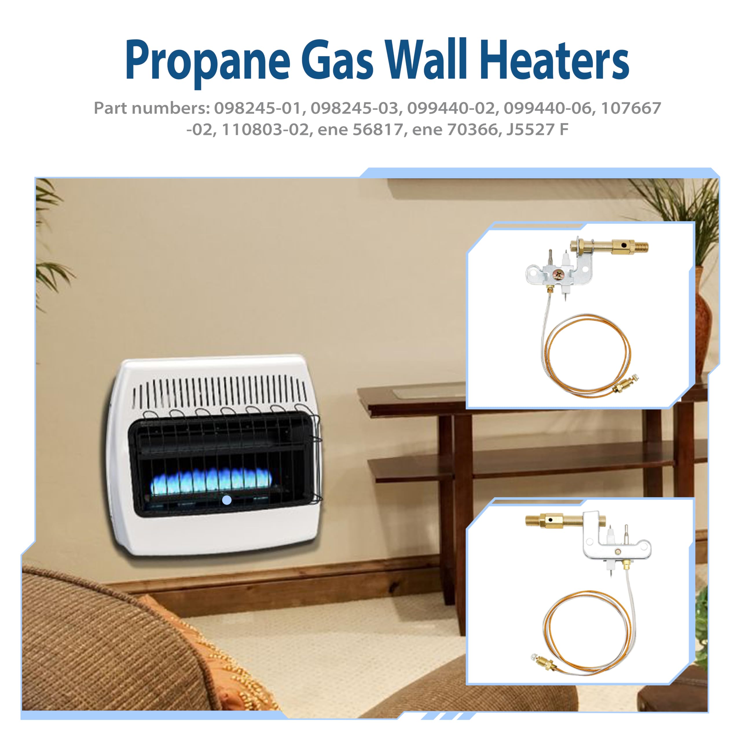 ActyGo Replacement Vent Free Propane Gas Wall Heaters Pilot ODS 120630-02 fits Vanguard Comfort Flame Glo-Warm Cozy Heat Kozy World Pro Com Desa International etc