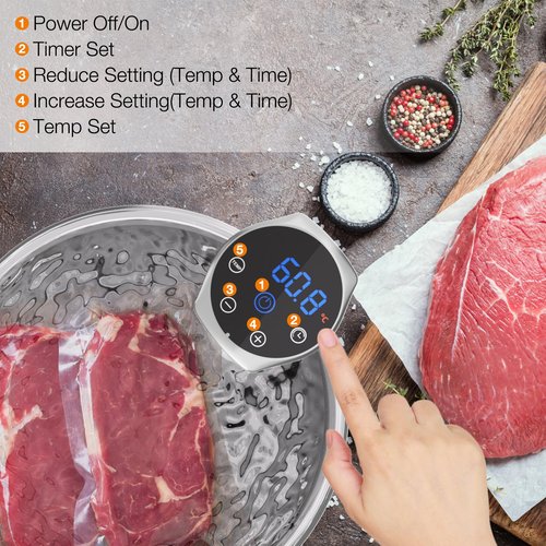Upesitom Sous Vide Machine 1100W Upgraded WIFI Sous Vide Cooker Ultra-quiet Working Cooker Immersion Circulator with Recipes(App Included), Accurate Temperature, Digital Timer, IPX7 Waterproof