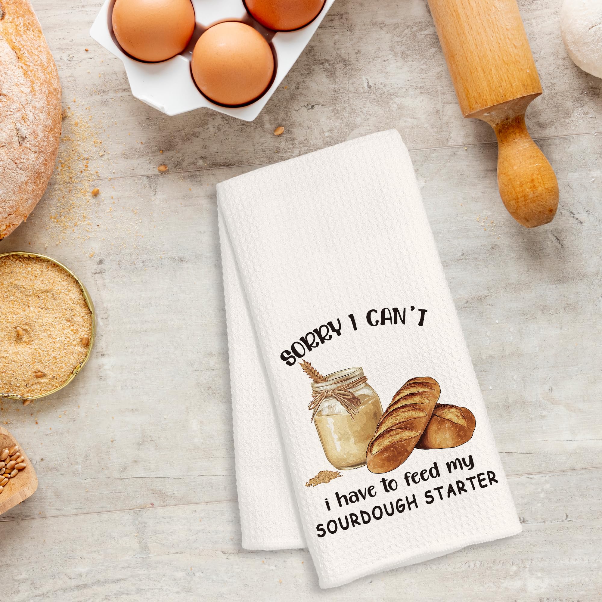 FTKBGHY Funny Baking Gifts Kitchen Towels, Gifts for Sourdough Bread Bakers Baking Lovers, Baker Gift Decorative Dish Hand Tea Towels for Bakery Kitchen, 16x24 Inch