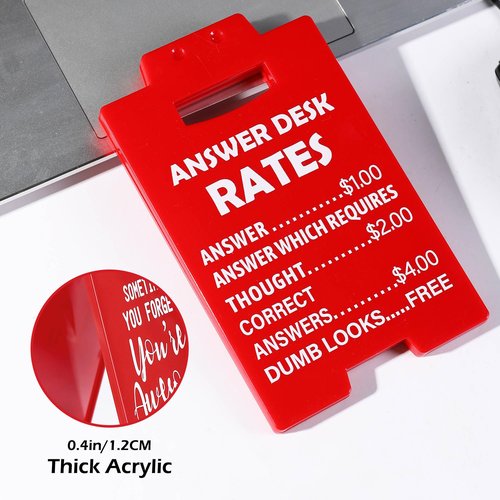 Funny Office Gag Gifts for Coworker Answer Desk Rates Desk Sign for Women Men Coworker Boss