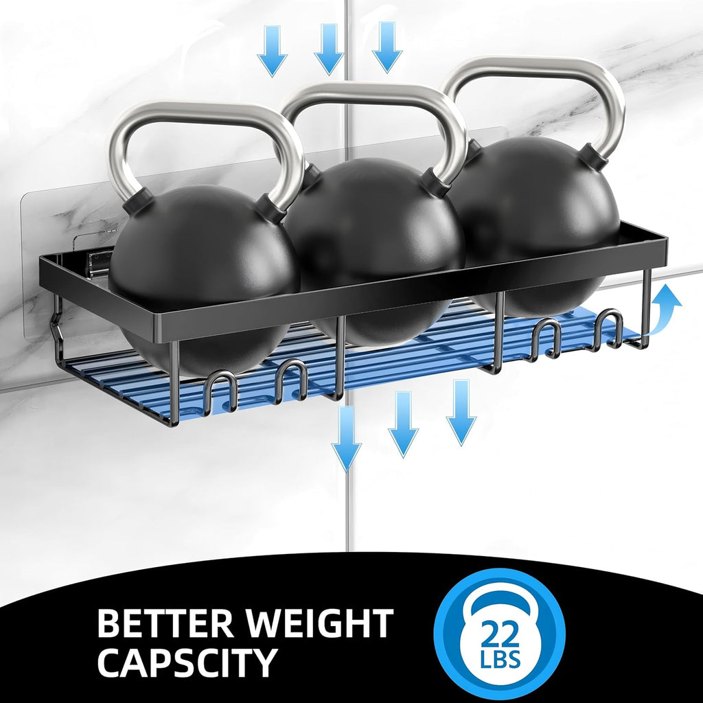 Moforoco Shower Caddy Basket Shelf - Rustproof Black Wall Organizer with Soap Holder | 3-Pack Set