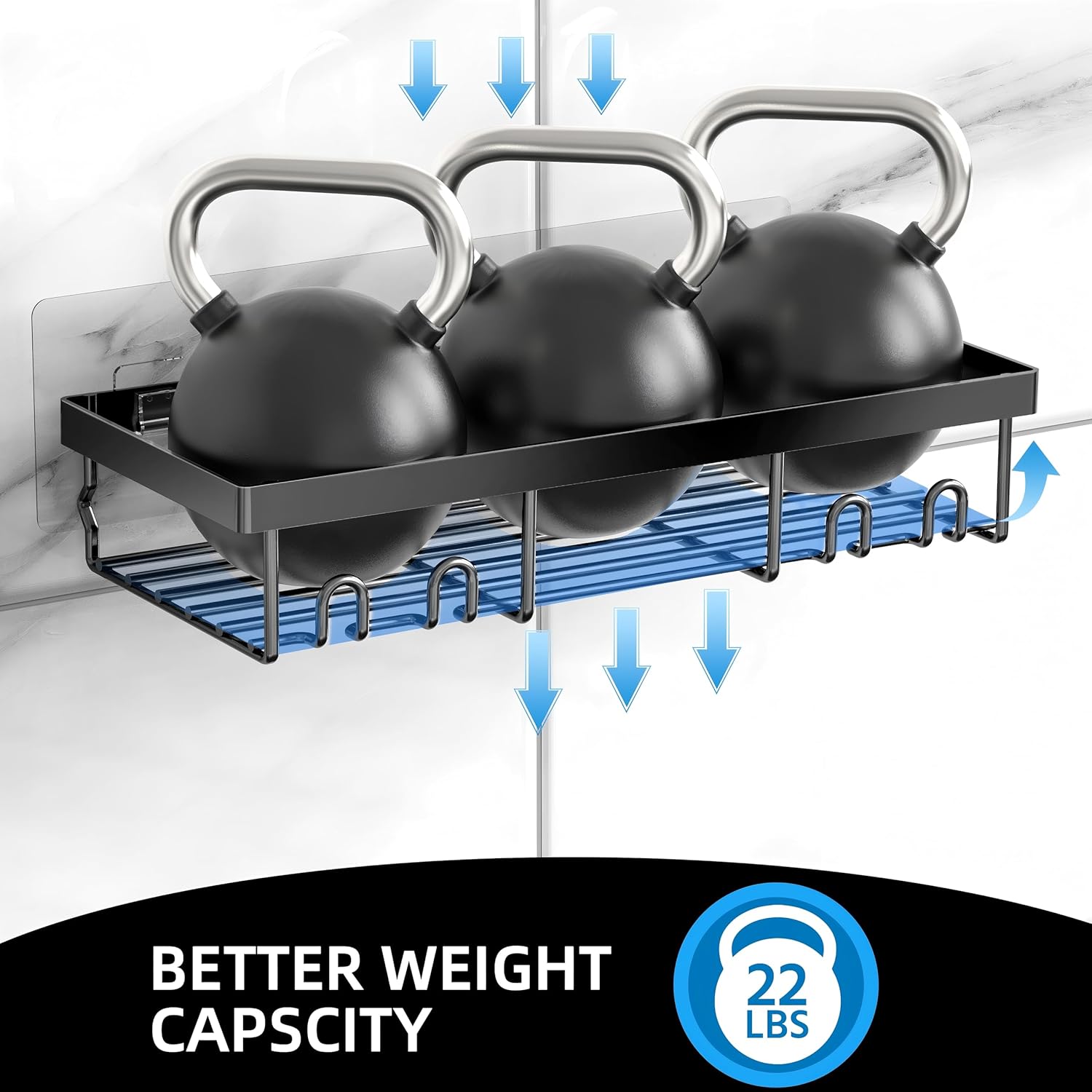 Moforoco Shower Caddy Basket Shelf - Rustproof Black Wall Organizer with Soap Holder | 3-Pack Set