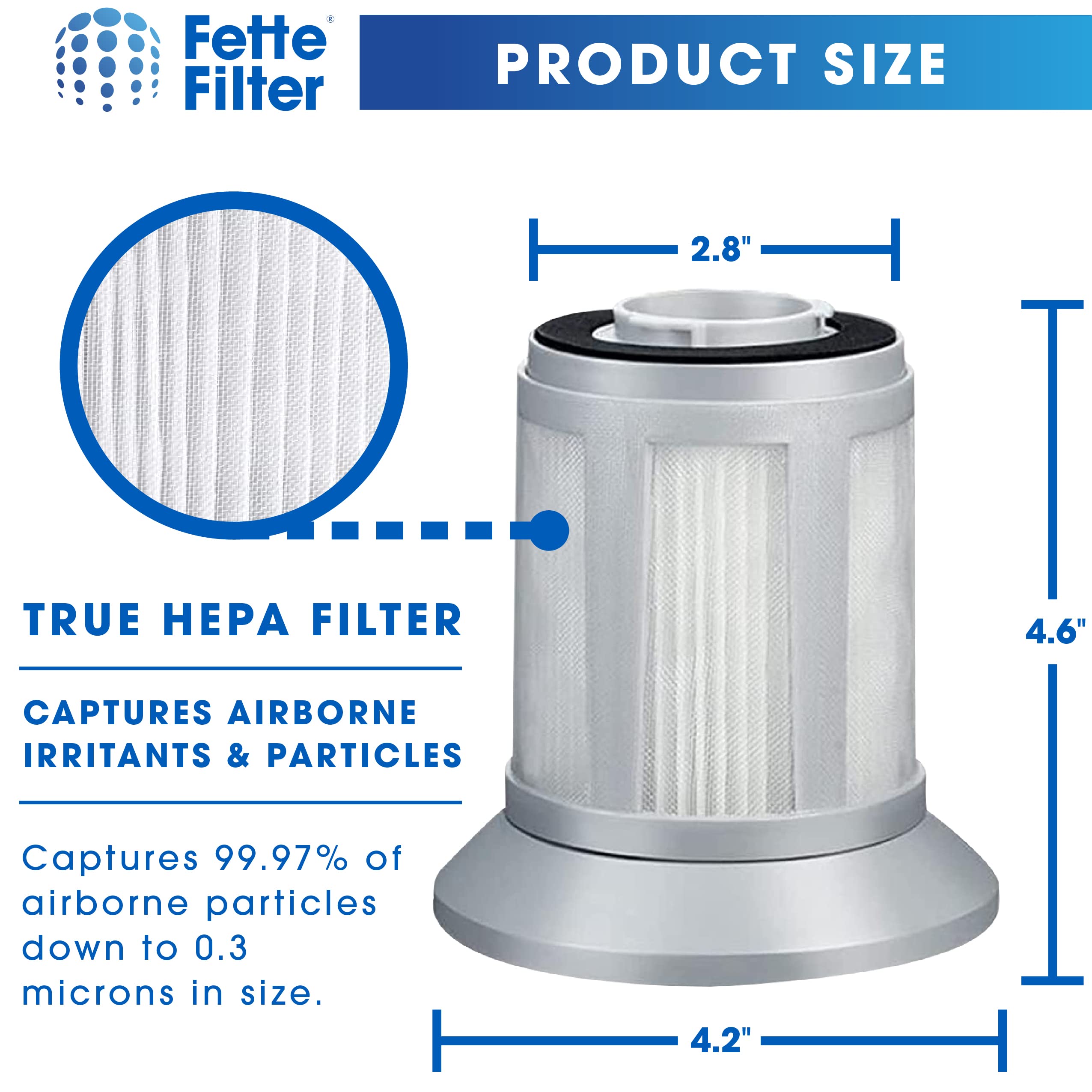 Fette Filter - 2- Pack Filter with Bissell 2156A, 1665, 16652, 1665W, 2156E Canister Vacuum, Compare to Part 1613056 for Bissell Zing, AeroSwift, and Powerforce Canister Vacuums - Pack of 2
