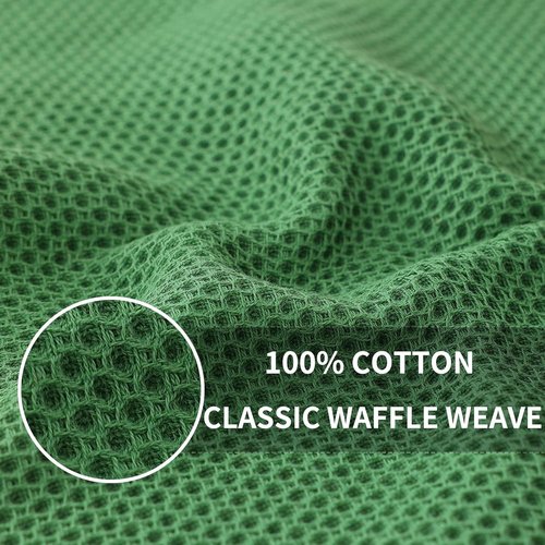 Homaxy 100% Cotton Dish Cloths - Ultra Soft, Absorbent & Quick Drying | 12x12 Inches, 6-Pack, Grass Green