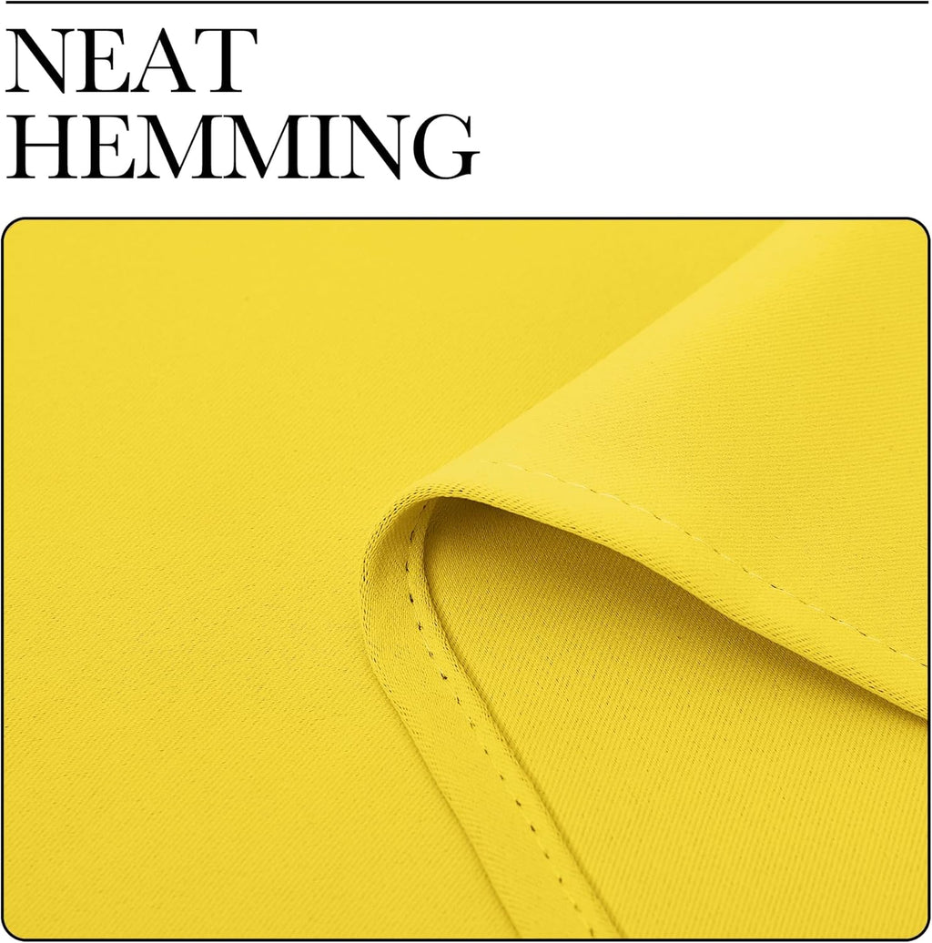 NICETOWN Patio Glass Door Curtains - Bright Yellow Privacy Panel Drapes | 42" x 95" (1 Pair)
