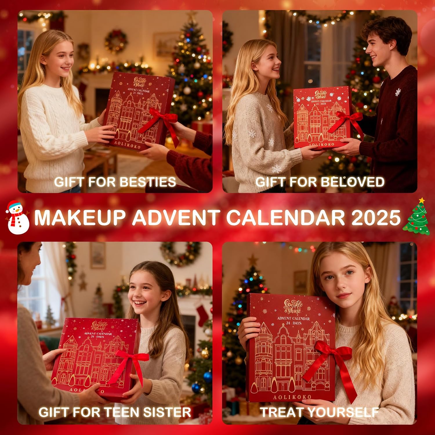 Makeup Advent Calendar 2025 - 24 Days of Full Makeup Kit Gifts for Women & Teen Girls