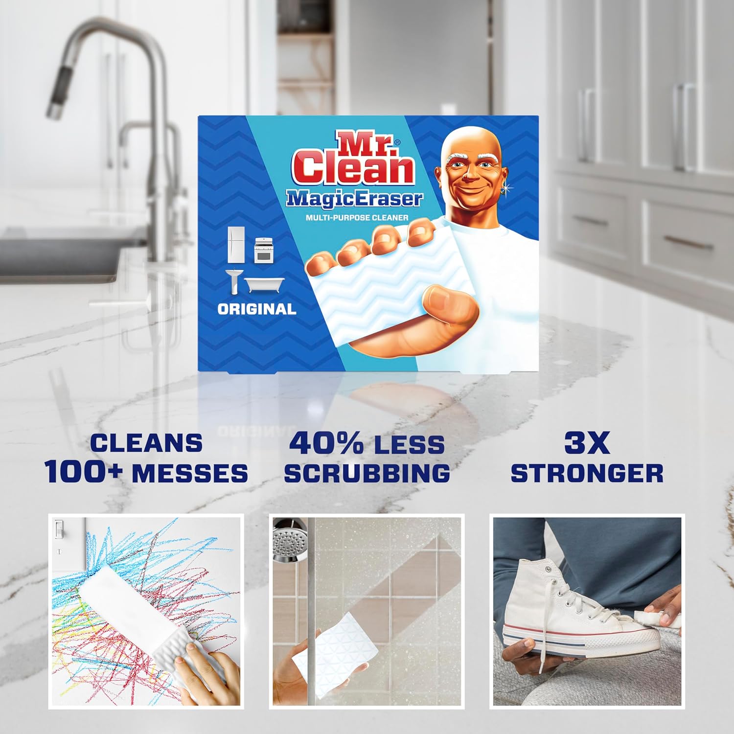 Mr. Clean Original Magic Eraser Pads - Durafoam Cleaning Power | 19 Count