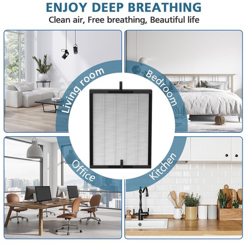 45i Replacement Filter Compatible with A-len BreatheSm-art Flex Bh400 & 45i Pure Air Purifier, Compared # B4-Fresh/FL40-Silver-Carbon, 2 Pack 3-in-1 HEPA Filter + 4 Pcs Activated Carbon Pre Filter