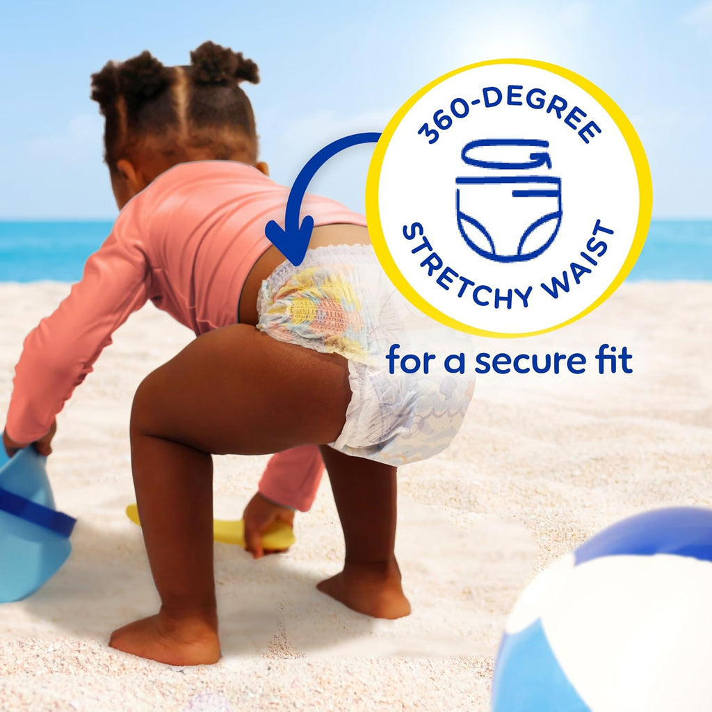 Pampers Swim Diapers - Splashers Size 4 | 18 Count Gap-Free Disposable Baby Swim Pants