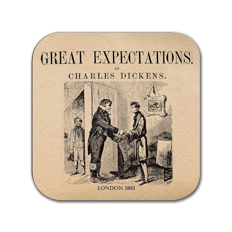 Six Dickens Coasters Set - Oliver Twist & Other Classic Novel Designs, 4" Square