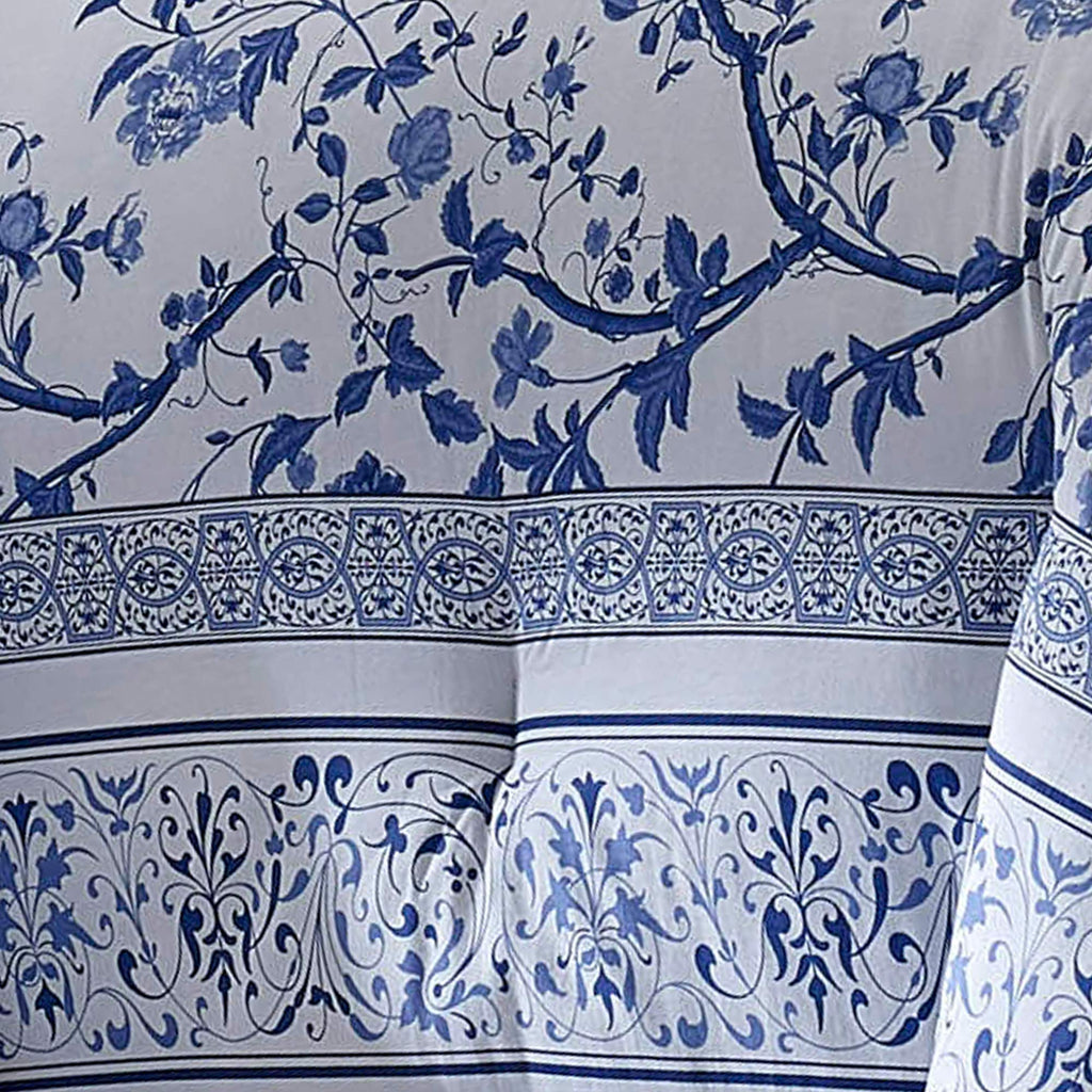Laura Ashley - King Duvet Cover Set, Reversible Cotton Bedding with Matching Shams, Home Decor for All Seasons (Charlotte Blue, King)