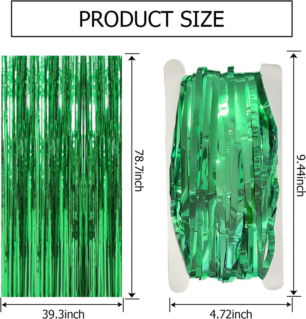 Skiennix 20 Pack Green Streamers - Jungle Party Decorations & Photo Booth Backdrop
