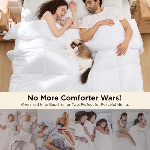 Bedsure Comforter Duvet Insert - Oversized King Size All-Season Down Alternative Bedding | GentleSoft, White 116 x 98 Inches