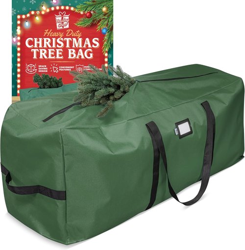 Holiday Cheer Christmas Storage Bag - Heavy Duty Waterproof Design for 9ft Artificial Trees | Durable Handles & Zipper