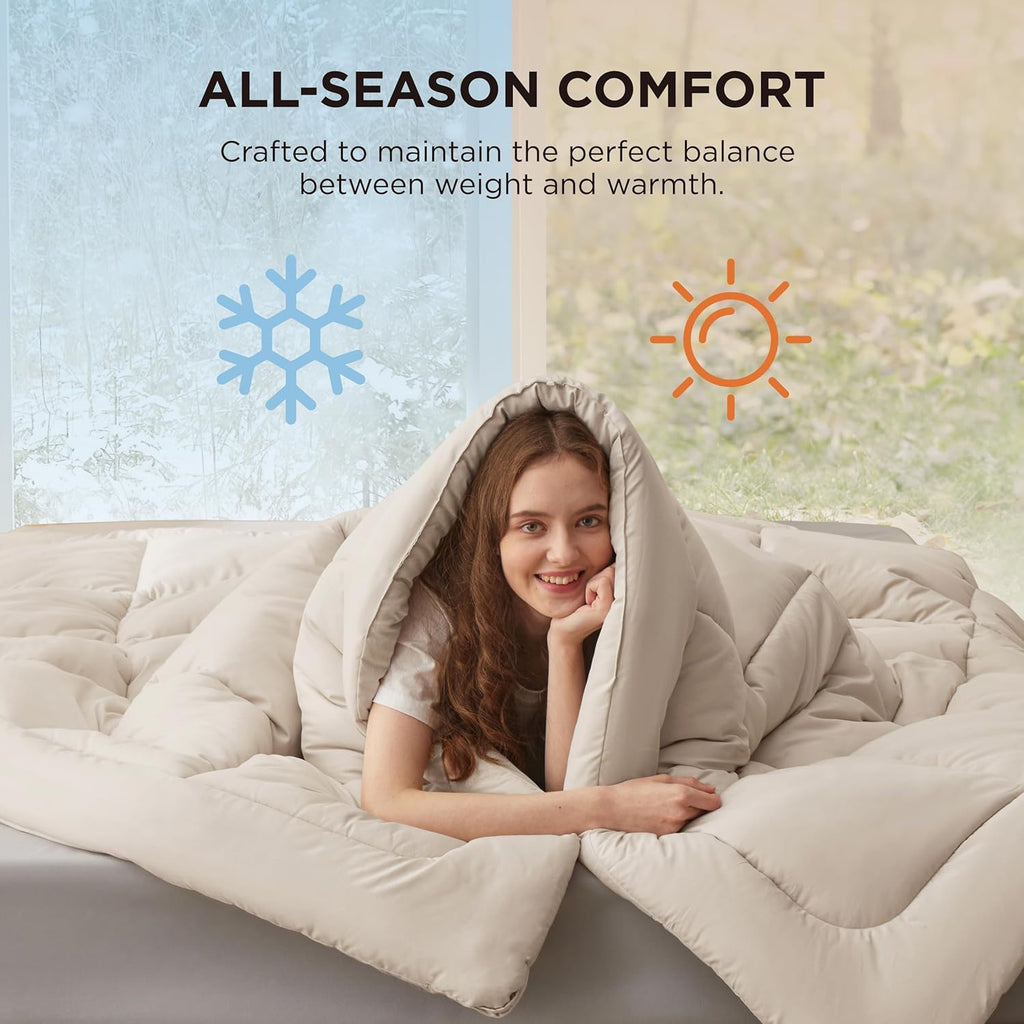 Bedsure Comforter Duvet Insert - All-Season Quilted Full Size Bedding Blanket, GentleSoft Down Alternative, 86 x 82 Inches