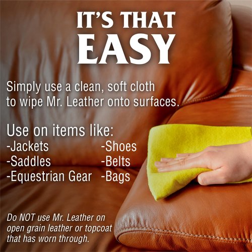 Cleaner and Conditioner - Safe for All Leather & Vinyl - Hydrate and Shine with Water-Repellent Protection for Couches, Car Interior, Shoes, and Bags (16 oz)