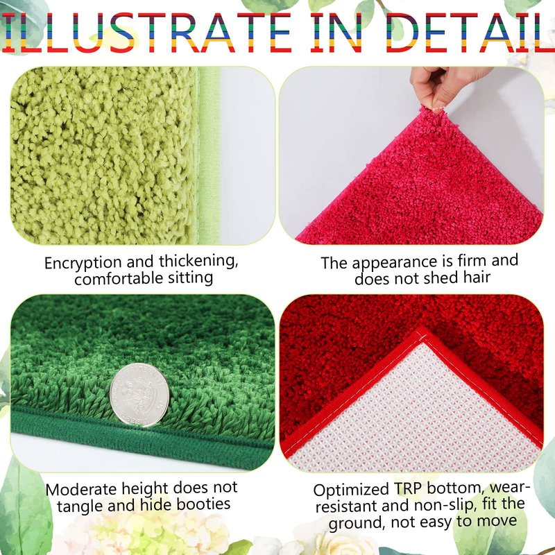 10 Pcs Kids Carpet Square Seats Soft Rainbow Floor Rug Mats Warm Colorful Hemming Floor Rug Cushions for Classroom Group Story Activity Home Play Area(18 Inch,Cute Color)