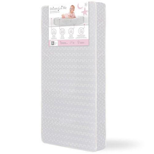 Dream On Me Baby Crib Mattress - Honeycomb Orthopedic Firm Fiber for Optimal Support | 5” Waterproof Cover