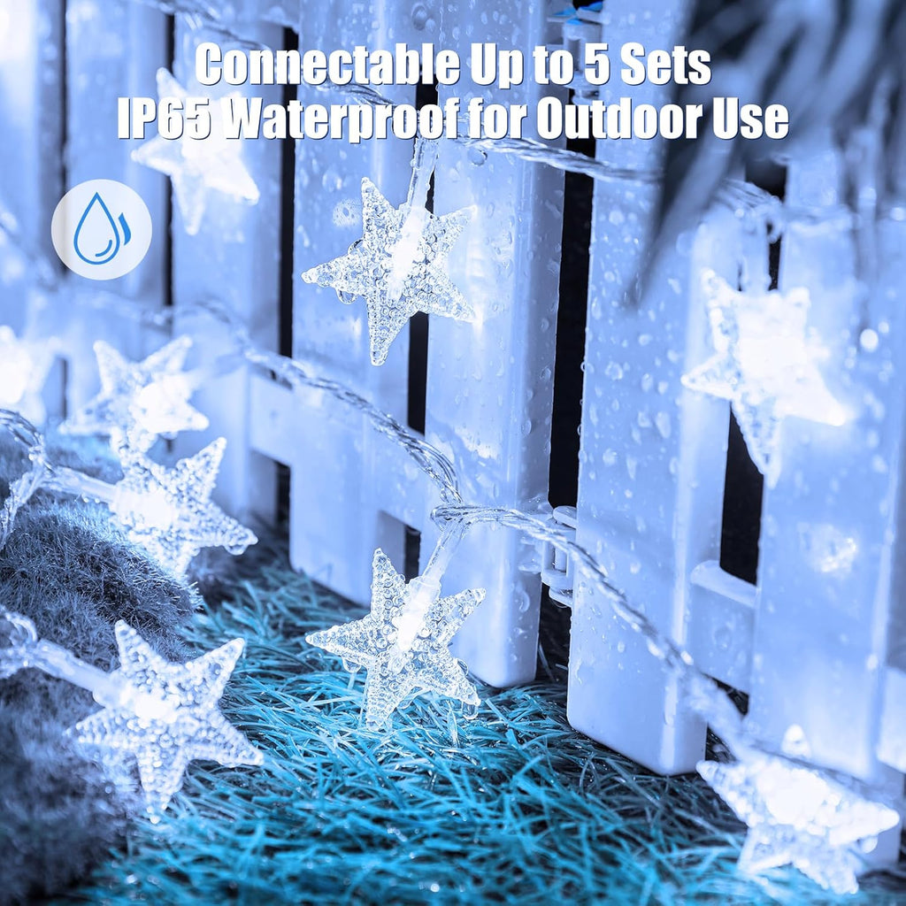 Star String Lights - 33 Ft 100 LED Waterproof Fairy Lights with Remote & Timer | 8 Modes for Bedroom & Patio