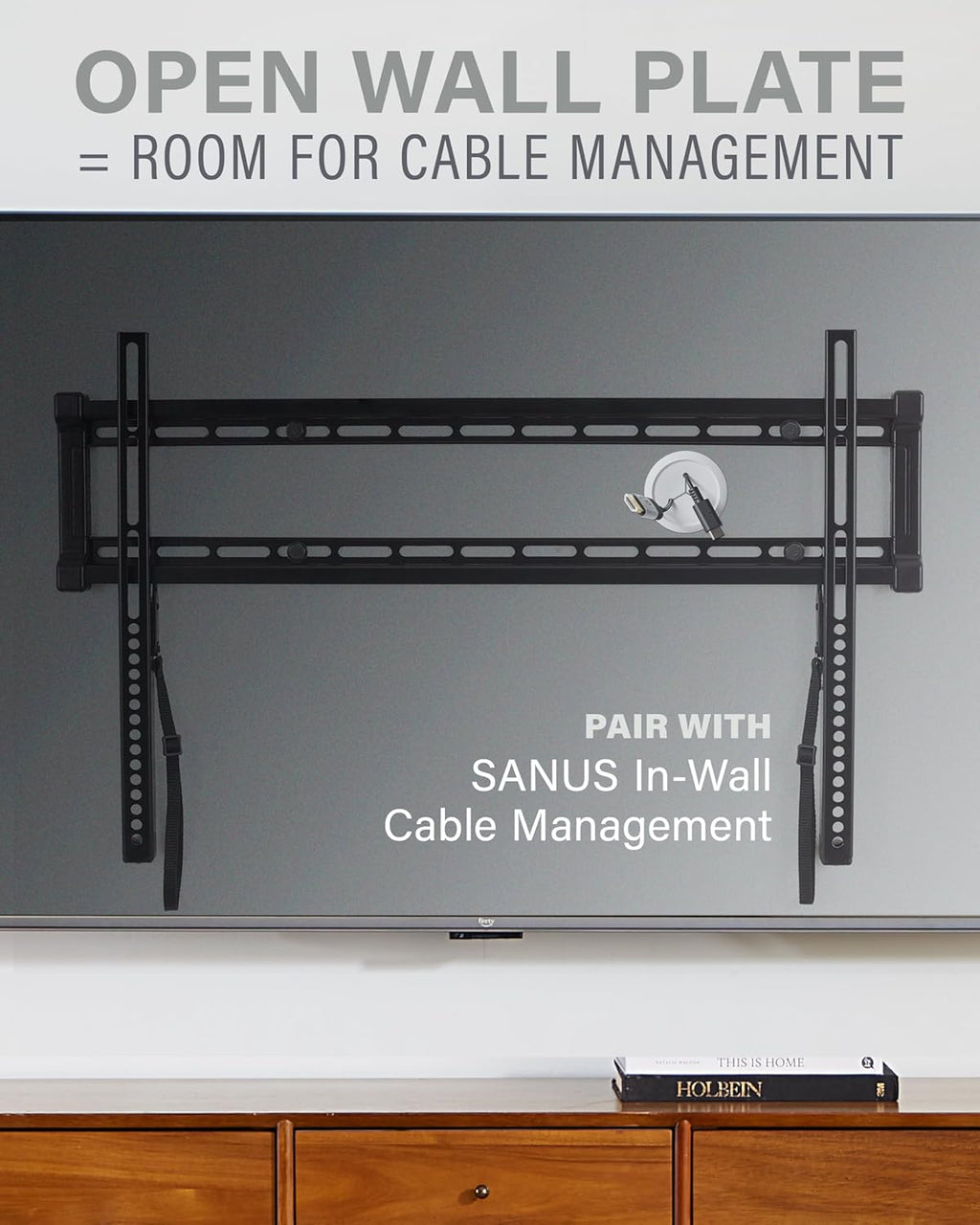 SANUS Low Profile TV Wall Mount | Universal Fixed Bracket for 40" to 80" TVs - Slim 1” Design & Easy 3-Step Installation