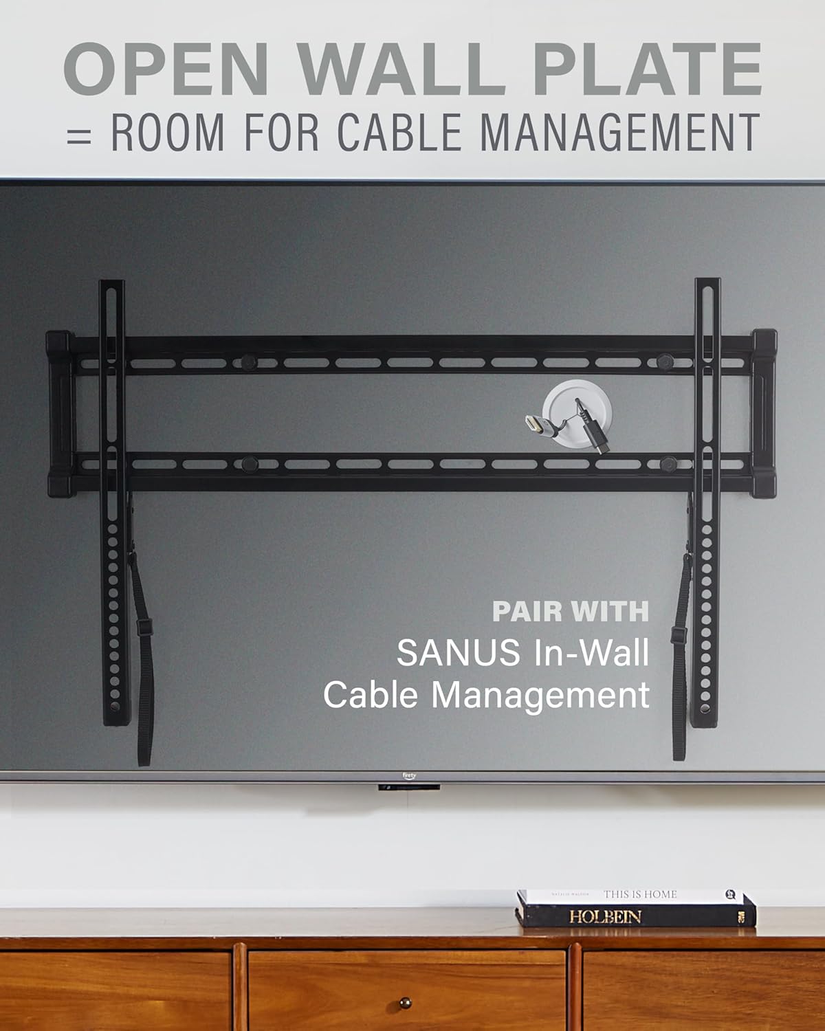 SANUS Low Profile TV Wall Mount | Universal Fixed Bracket for 40" to 80" TVs - Slim 1” Design & Easy 3-Step Installation