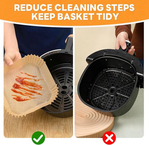 COSORI Disposable Air Fryer Liners - 2 Qt Parchment Paper Baking Sheets for Easy Cleanup