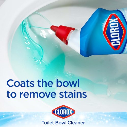 Clorox Toilet Bowl Cleaner with Bleach - Powerful Stain Removal | 24 Ounces, Pack of 4
