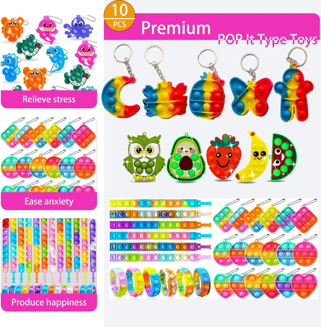 Skiennix 136 Pcs Kids Party Favors - 5-in-1 Classroom Prize Box for Ages 4-10 | Fun Carnival Treasure Box Fillers