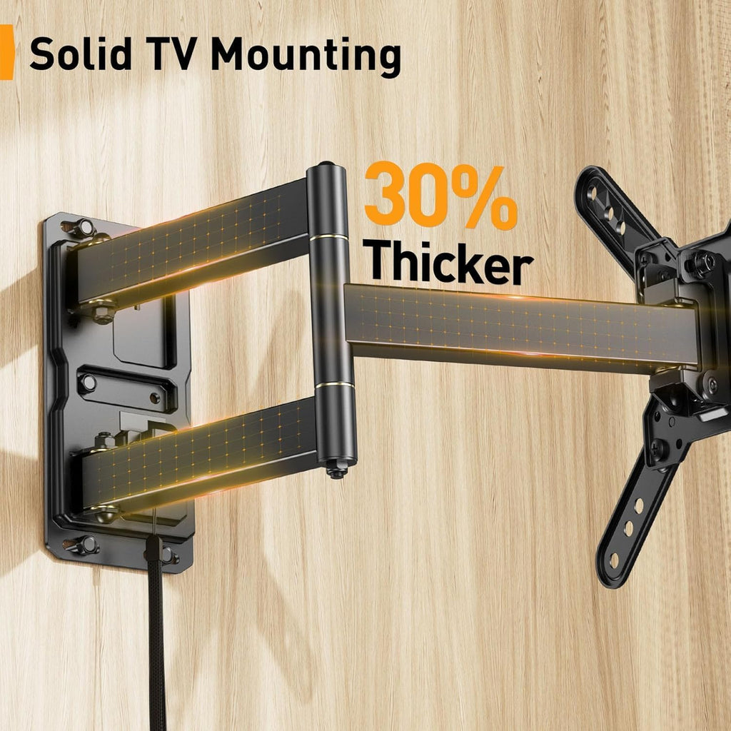 Perlegear Lockable RV TV Mount - Full Motion for 13–43 Inch TVs Up to 44 lbs | Swivel, Tilt, Pull Cord Lock