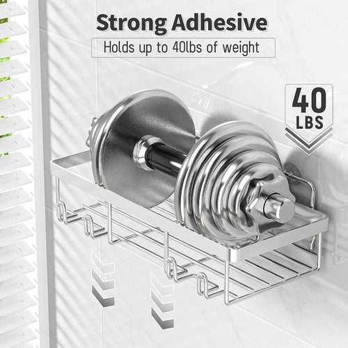 Liuoud Shower Caddy Organizer - 10 Pack Rustproof Stainless Steel Wall Storage Baskets | Silver