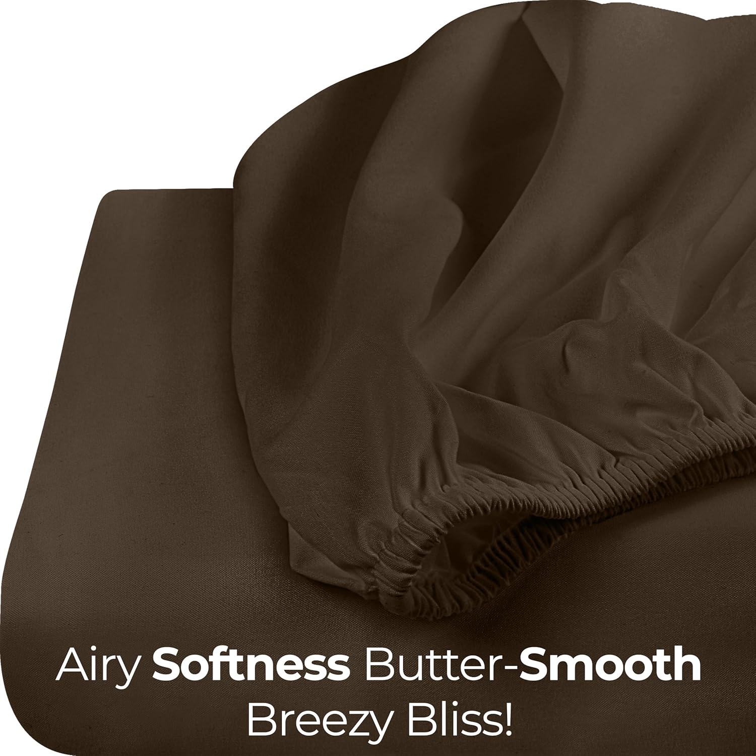 Utopia Bedding Queen Fitted Sheet - Deep Pocket Microfiber - Soft, Shrinkage & Fade Resistant - Brown