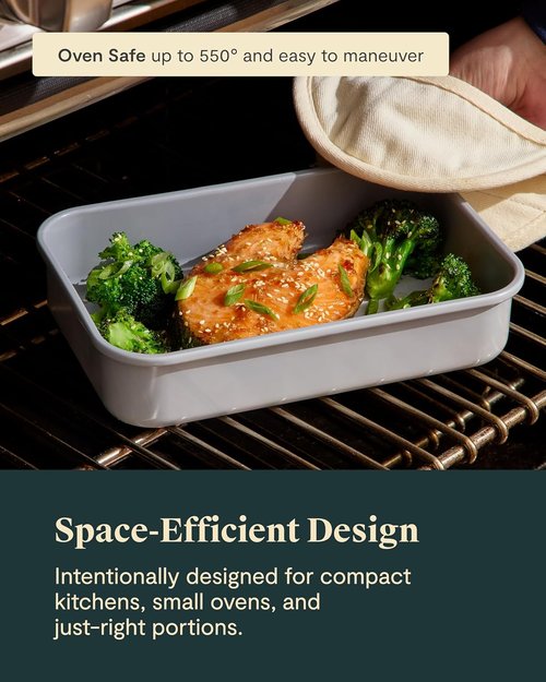 Caraway Nonstick Baking Pan Duo - 9” x 6.5” Deep Ceramic Pan, Non-Toxic & PTFE Free - Marigold Color