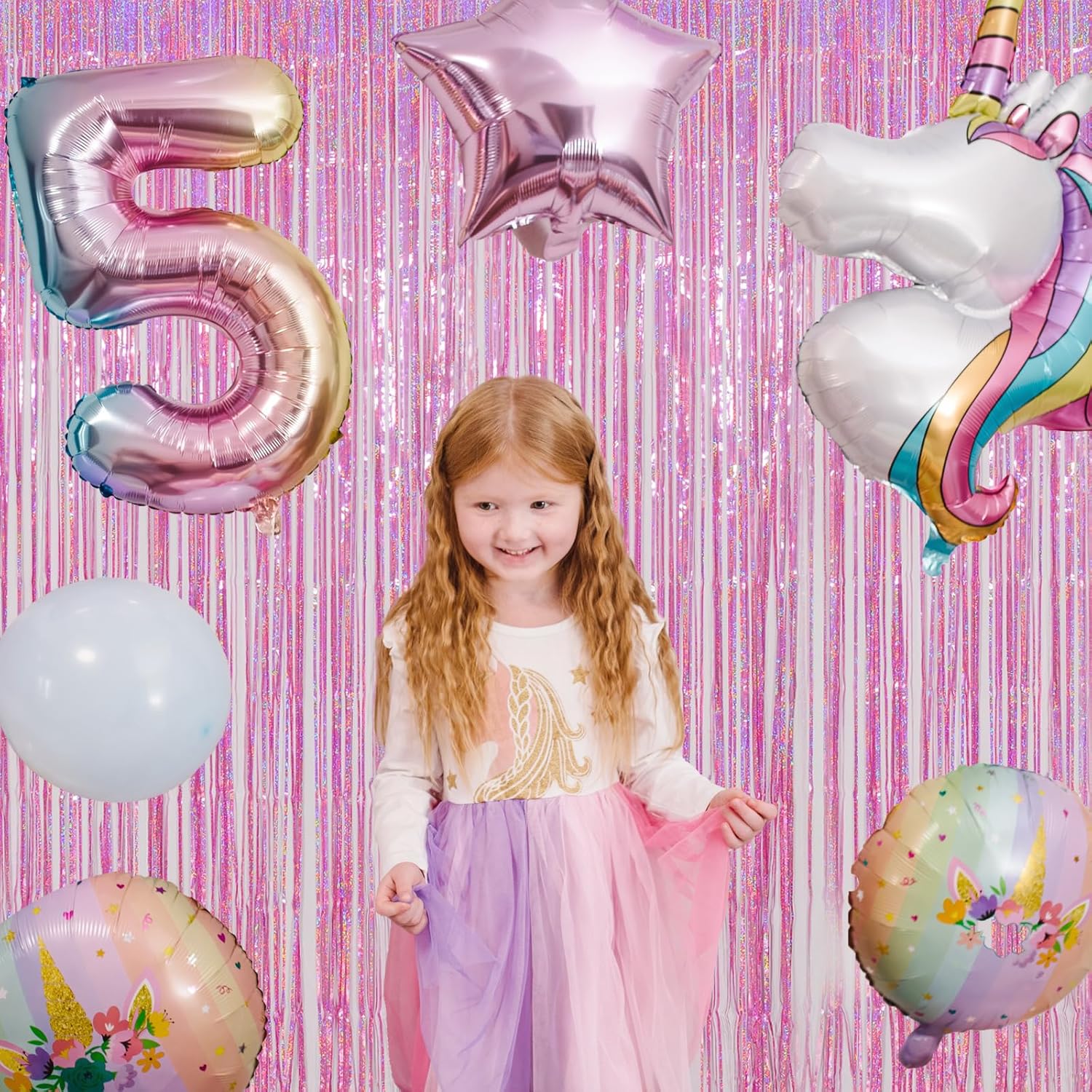 Melsan Pink Foil Fringe Curtain - Shiny Tinsel Backdrop for Bachelorette Parties | 3 Pack, 3.2 x 8.2 ft