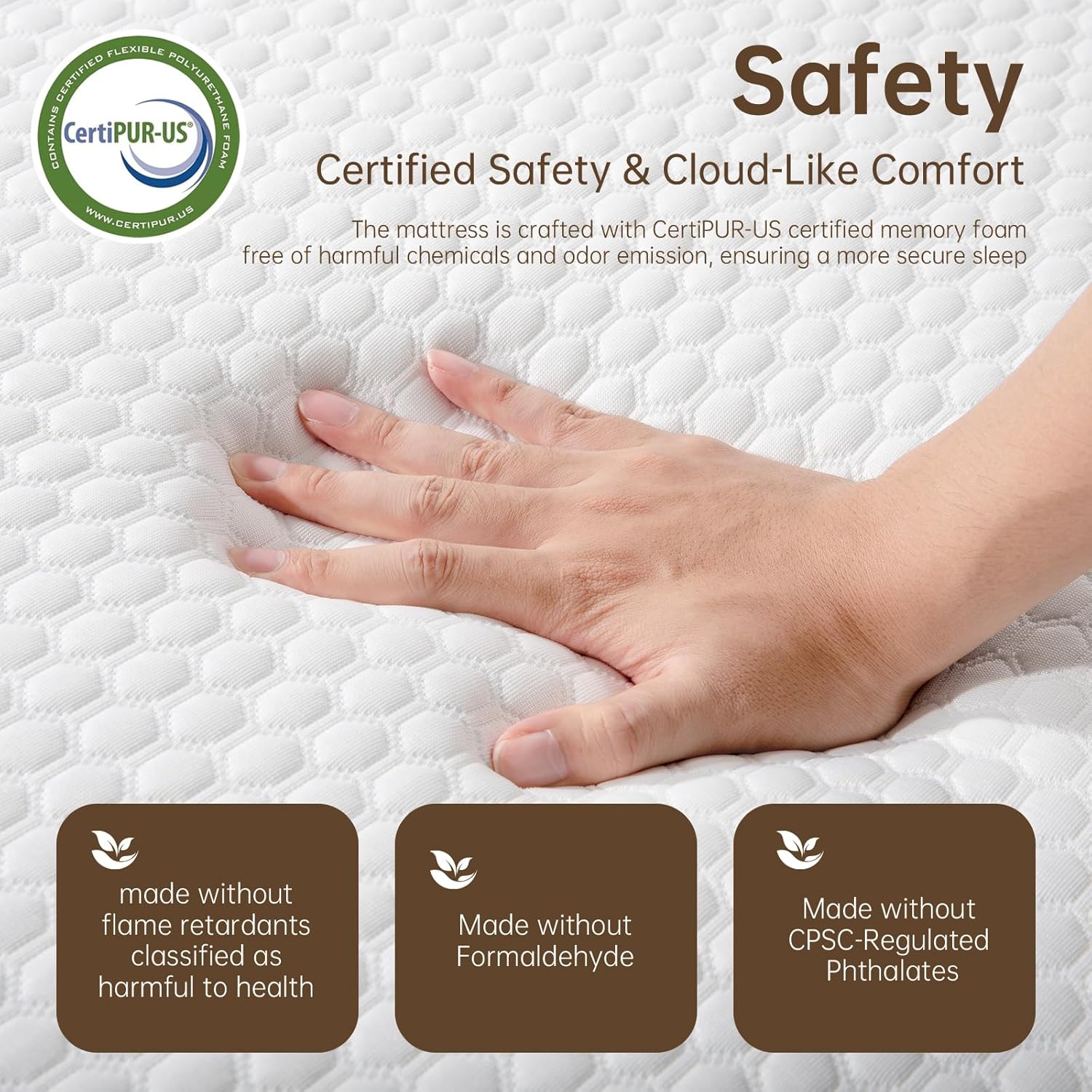 TFD Twin Mattress - 10 Inch Gel Memory Foam for Comfortable & Cool Sleep | Medium Firm, CertiPUR-US Certified