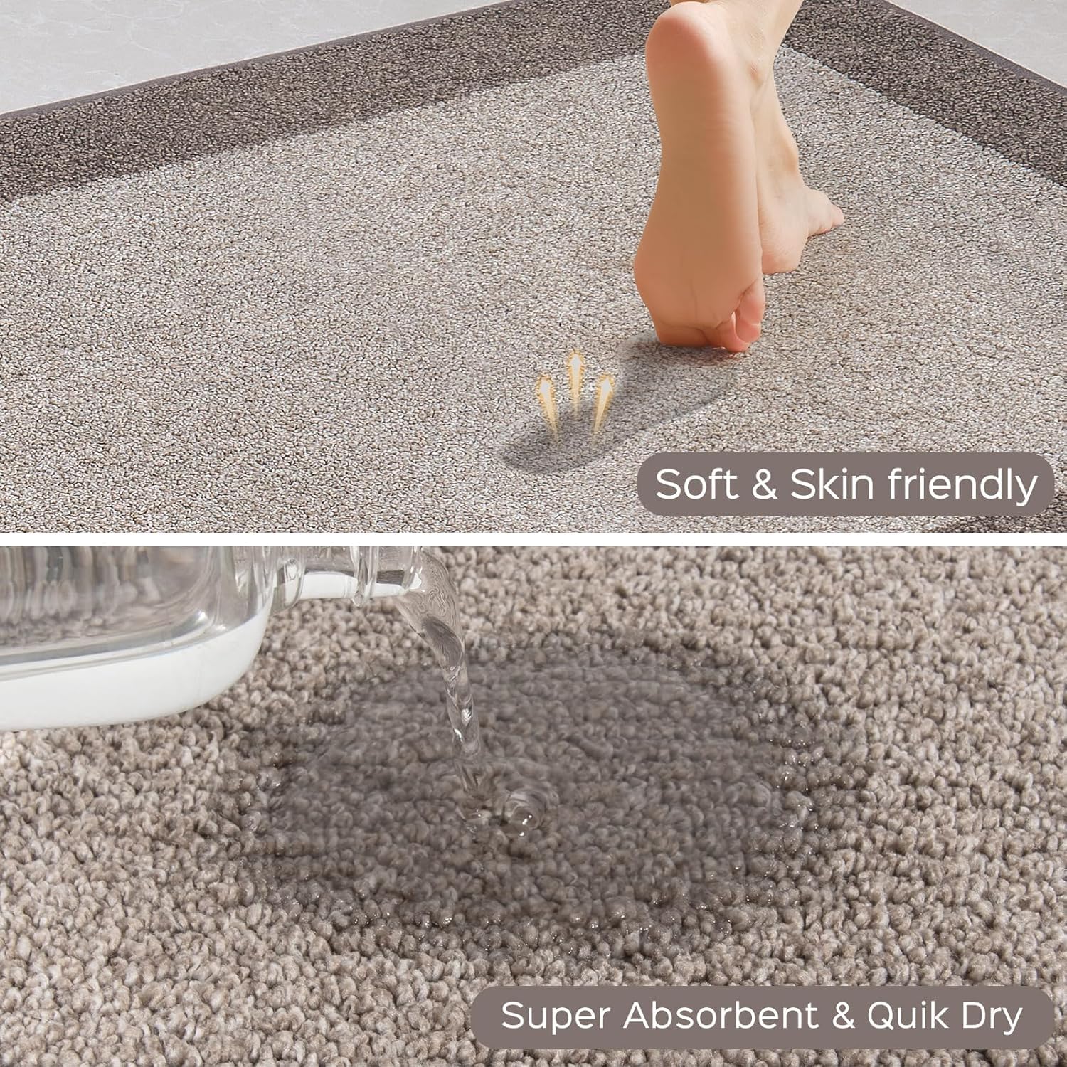 DOMUSTEX Machine Washable Kitchen Rug 24" x 96", Non Slip Kitchen Mat for Floor, Absorbent Entrance Runner Rug for Bedroom, Hallway, Bathroom, Door (Roll Packing)
