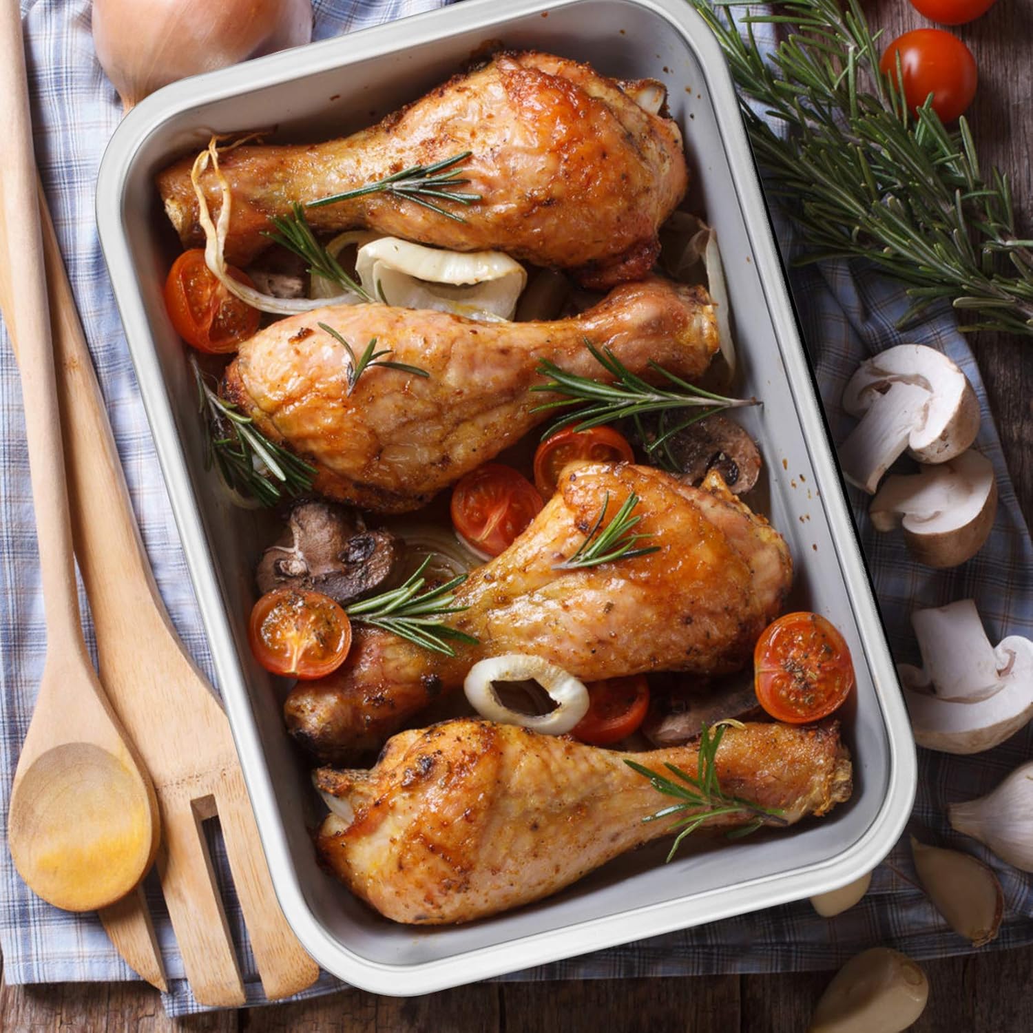 P&P CHEF Lasagna Pan - Heavy Duty Stainless Steel Baking Sheet | Oven & Dishwasher Safe, 10.7" L x 3.2" H