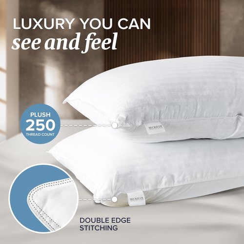 Beckham Hotel Collection Shredded Memory Foam Pillows - Adjustable Cooling 2-Pack Queen for All Sleep Positions