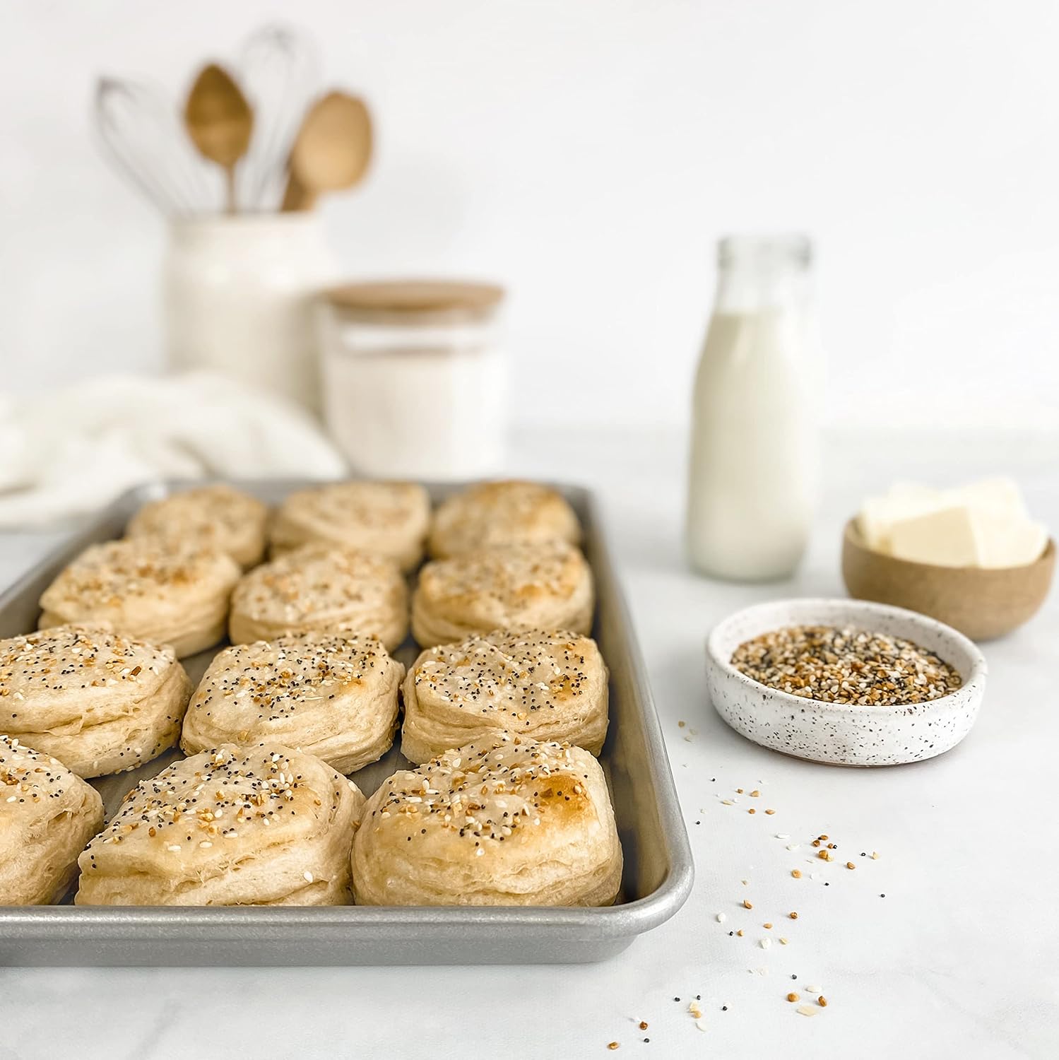 USA Pan Bakeware Half Sheet Pan Set - Durable Aluminized Steel Baking Sheets (Set of 2)