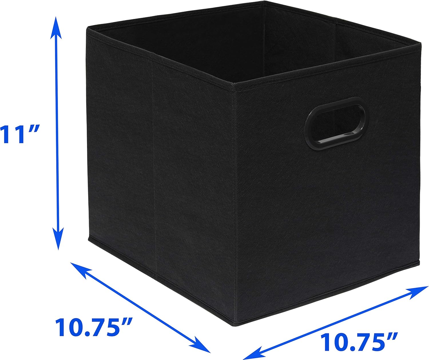 Simple Houseware Foldable Cube Storage Bins - 11-Inch Black Fabric Organizers with Handles | 6-Pack for Closet & Shelves