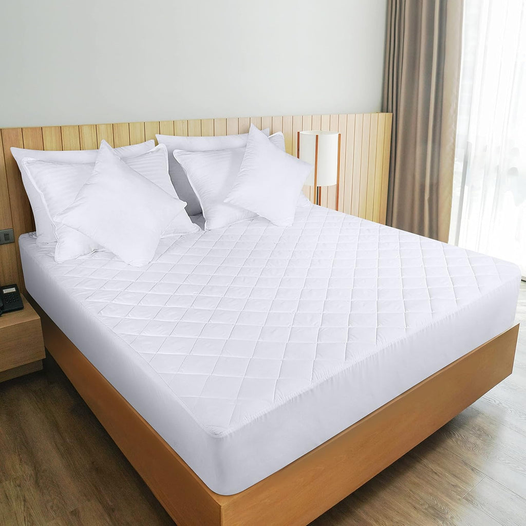 Utopia Bedding Quilted King Size Mattress Pad - Deep Pocket Protector, Machine Washable (White)
