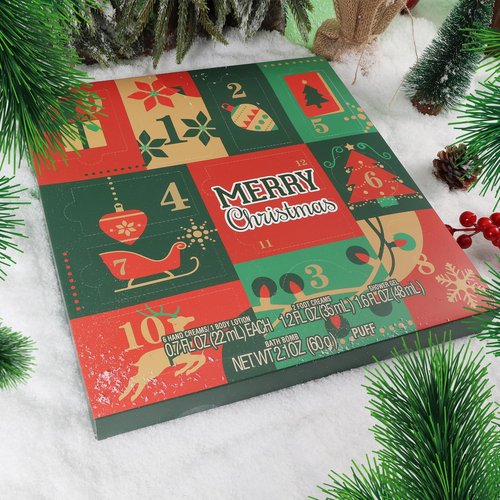BODY & EARTH Advent Calendar 2025 - 12 Days of Spa Gifts for Women & Teens | Hand Cream, Body Lotion & Santa Keychain