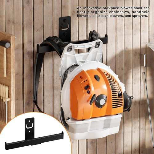 Heavy Duty Backpack Leaf Blower Hanger | Wall Mount Storage Organizer for Garage & Lawn Care