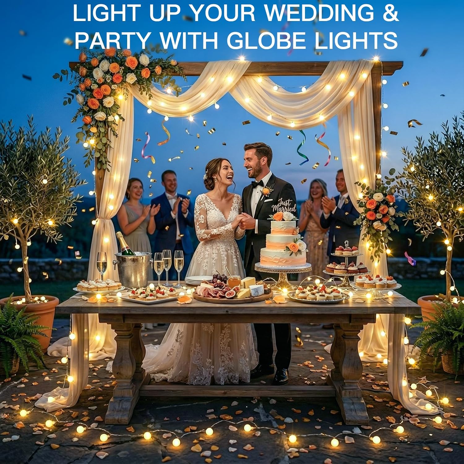 Suddus Globe String Lights - 33ft 100 LED Indoor/Outdoor Fairy Lights with Remote | Warm White