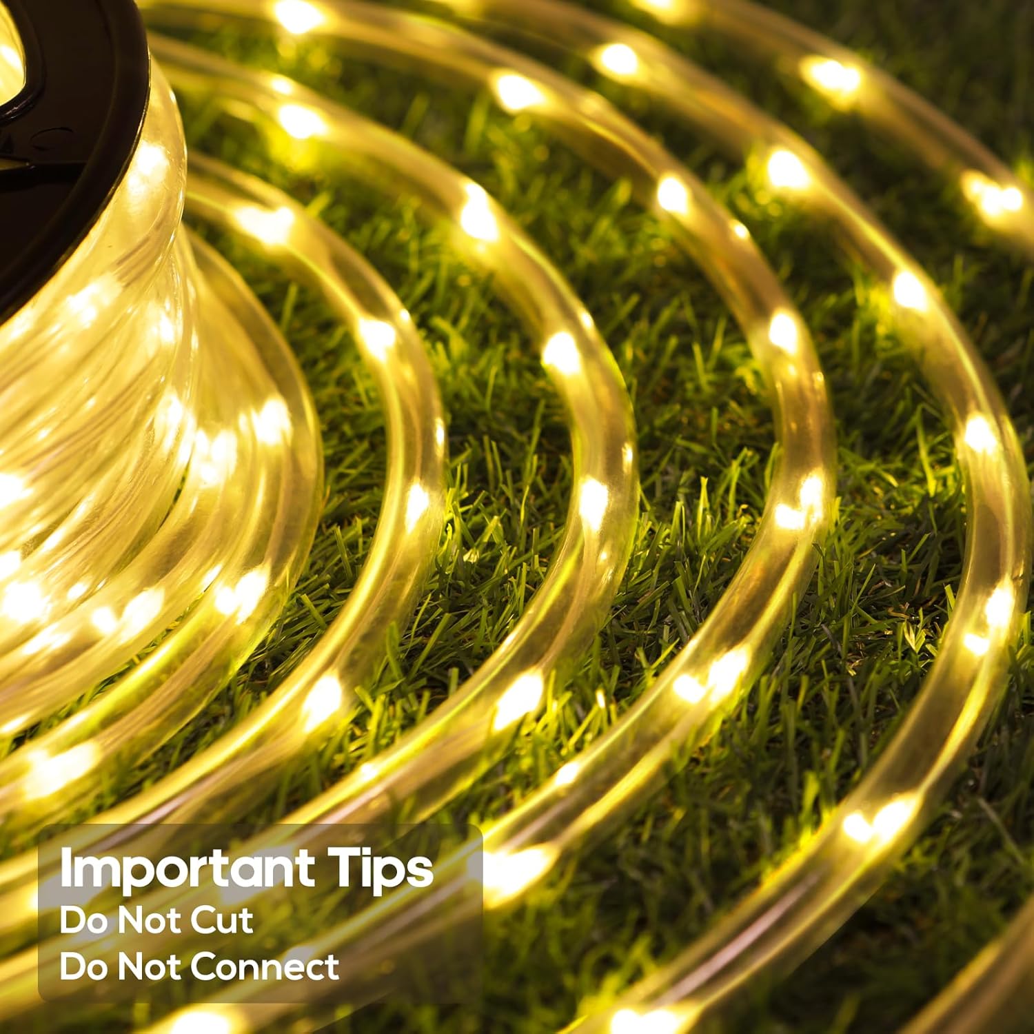 Skiennix 100FT LED Rope Lights - Waterproof Outdoor Lighting with Remote, 8 Modes & 4 Brightness Levels | Warm White for Garden & Patio Decor