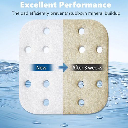 Gazeer 36-Pack Mineral Absorption Pads Compatible with LEVOIT Humidifier Replacement Filter Compatible with LV600S,LV600HH,OasisMist450S