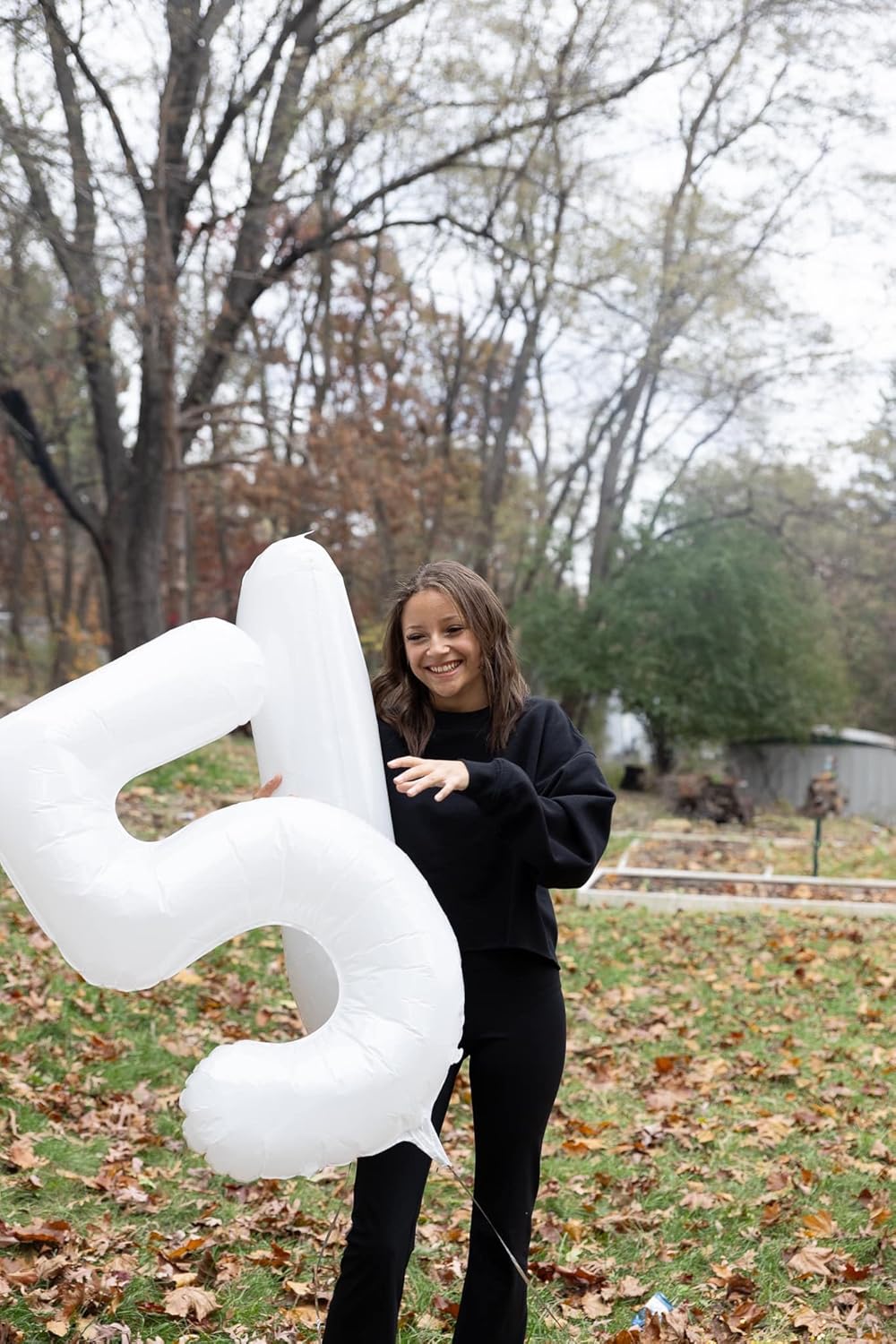 Number 6 Foil Balloon - 40 Inch White Giant Balloon for 6th Birthday Party Decorations